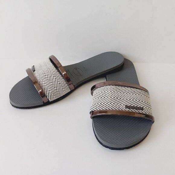 Havaianas Women's Steel Grey You Transcoso Premium Sandals Size 9/10 - Picture 1 of 12
